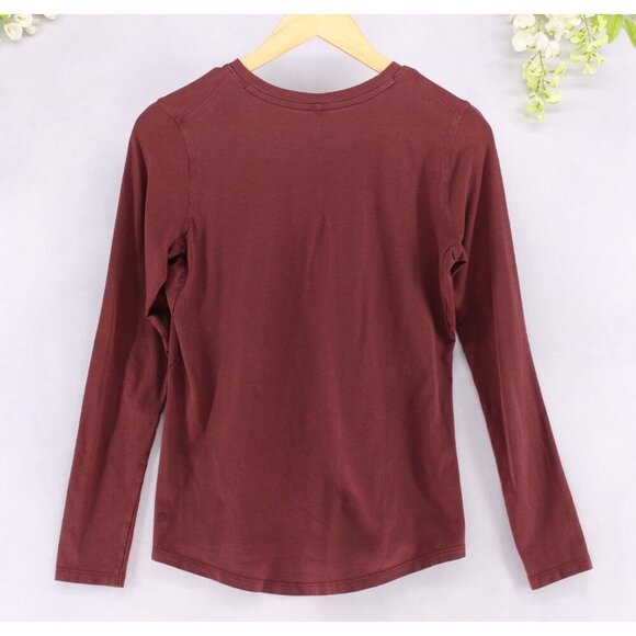Lululemon Women's Athleta Pima Cotton & Lycra Long Sleeve Crew Neck Shirt Size 4 - Picture 2 of 6
